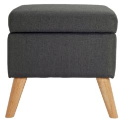 Hygena Lexie Fabric Storage Footstool - Light Grey.